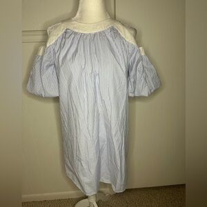 Ina Blue and White Striped Dress S NWT